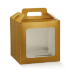 PREMIUM OBJECTS GIFT BOX WITH TRANSPARENT WINDOW 210X210X210MM GOLD