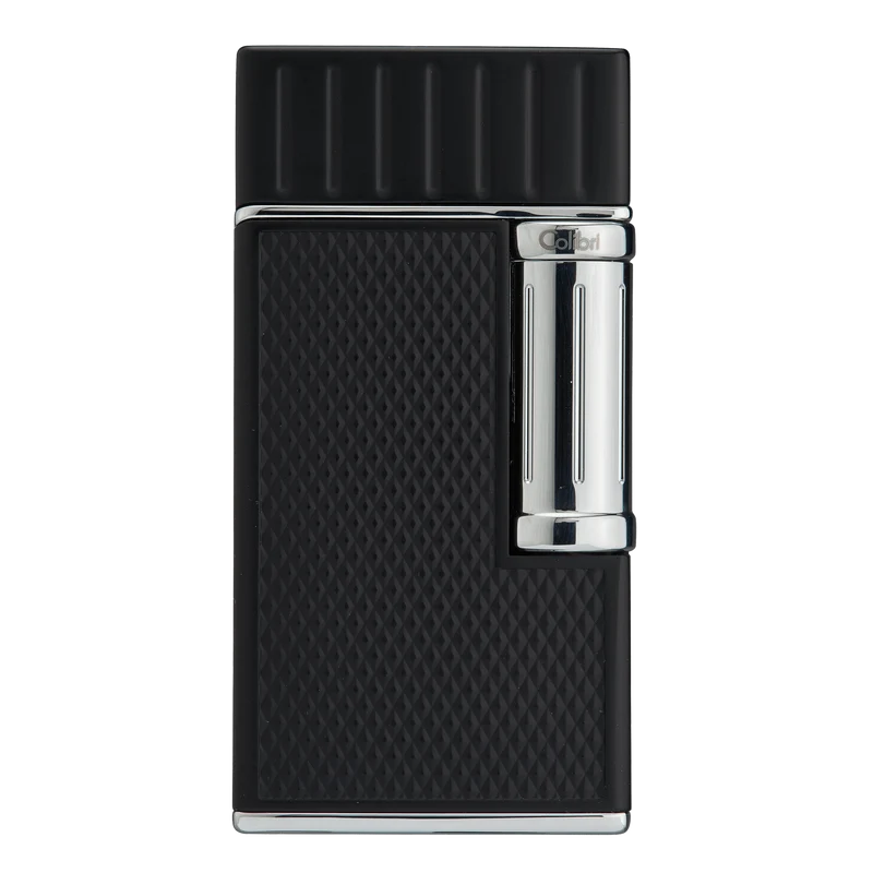 COLIBRI JULIUS BLACK AND CHROME SOFT FLAME LIGHTER