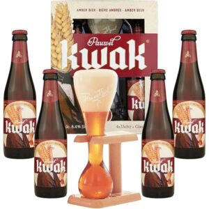 BEER KWAK 4 X 33CL GIFT BOX WITH GLASS AND WOODEN STAND