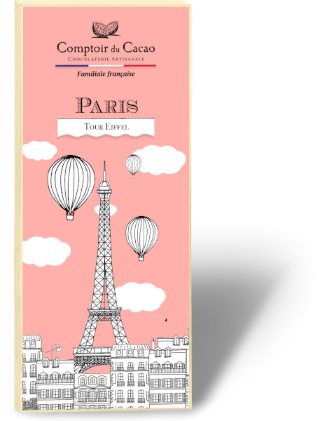 Comptoir du Cacao - Dark chocolate bar - Paris monuments, Eiffel 80g