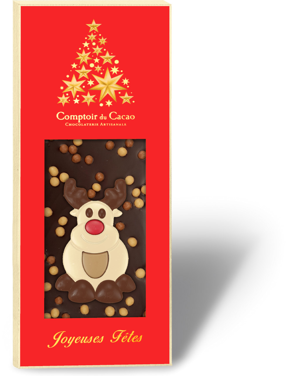 Comptoir du Cacao Dark Xmas bar Reindeer 90g