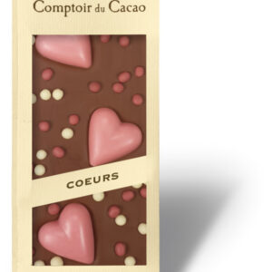 Comptoir du Cacao Gourmet bar milk red hearts 90g