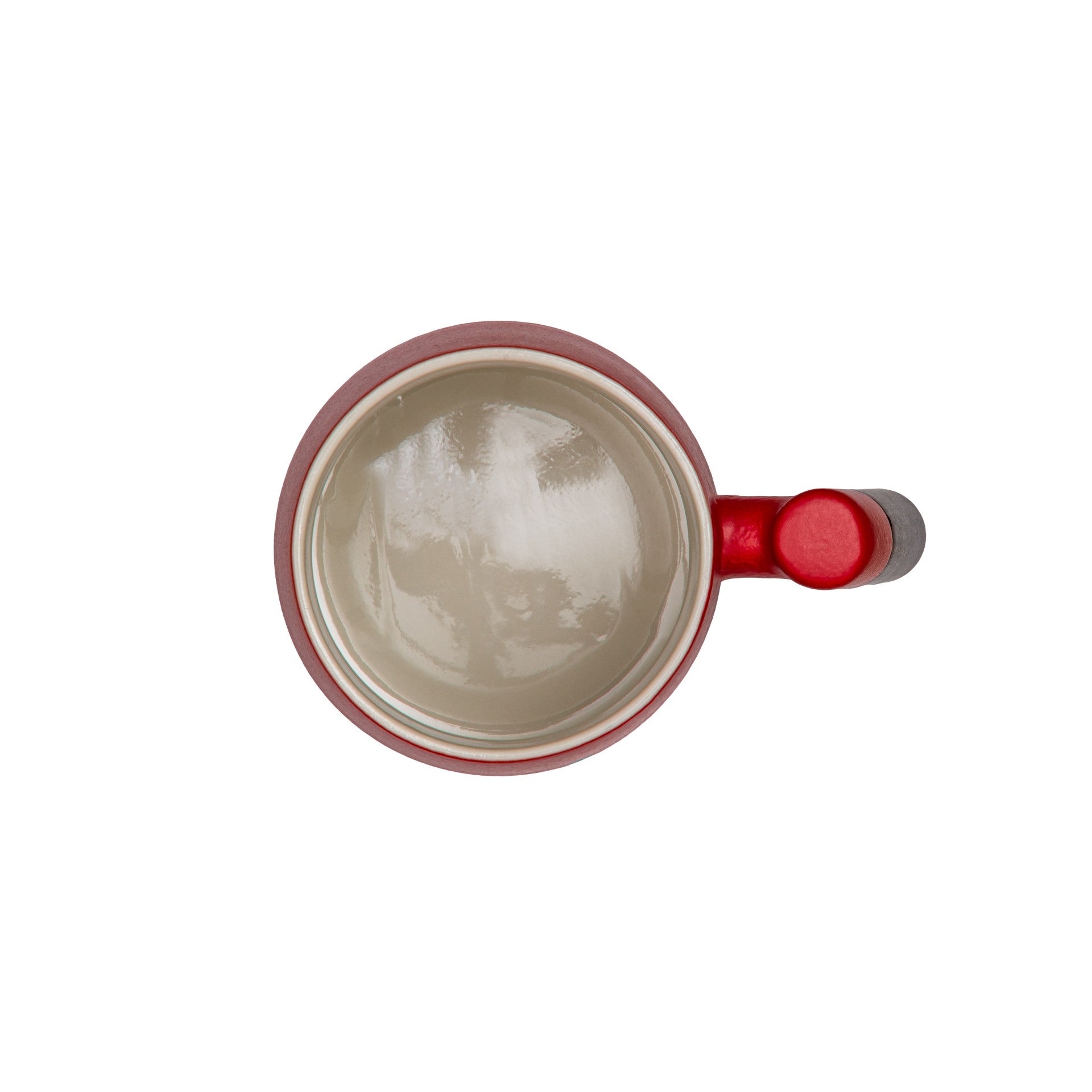 Japanese wooden handle ceramic infusor mug Red Matt 400ml - Image 2