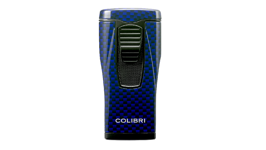 Colibri Monaco Triple-Flame Lighter, Blue Carbon Fiber Print