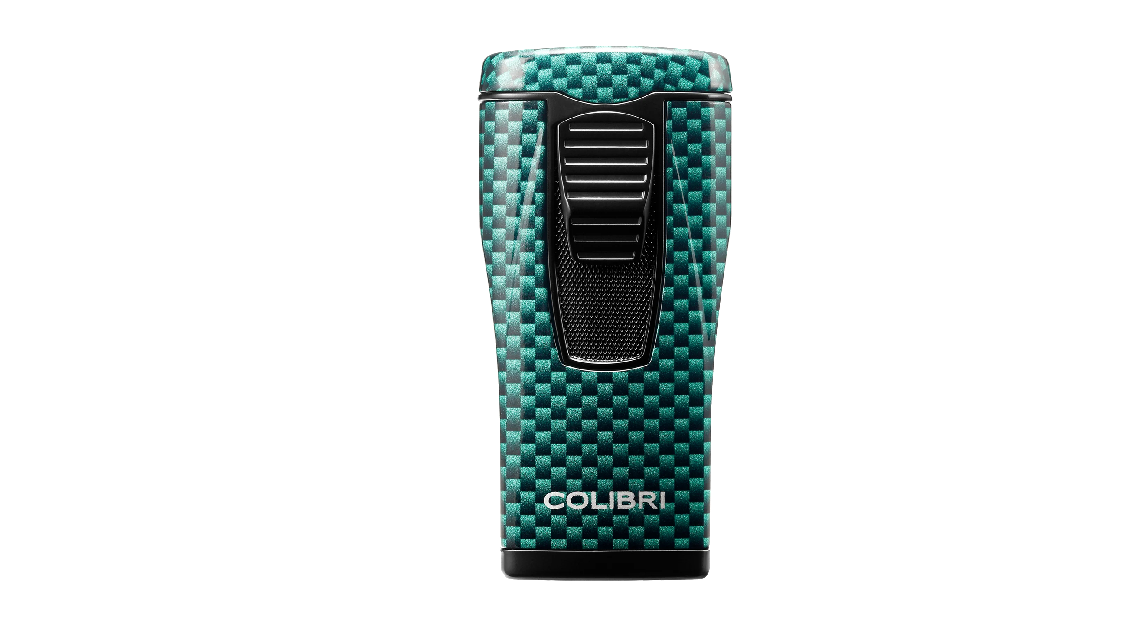 Colibri Monaco Triple-Flame Lighter, Green Carbon Fiber Print
